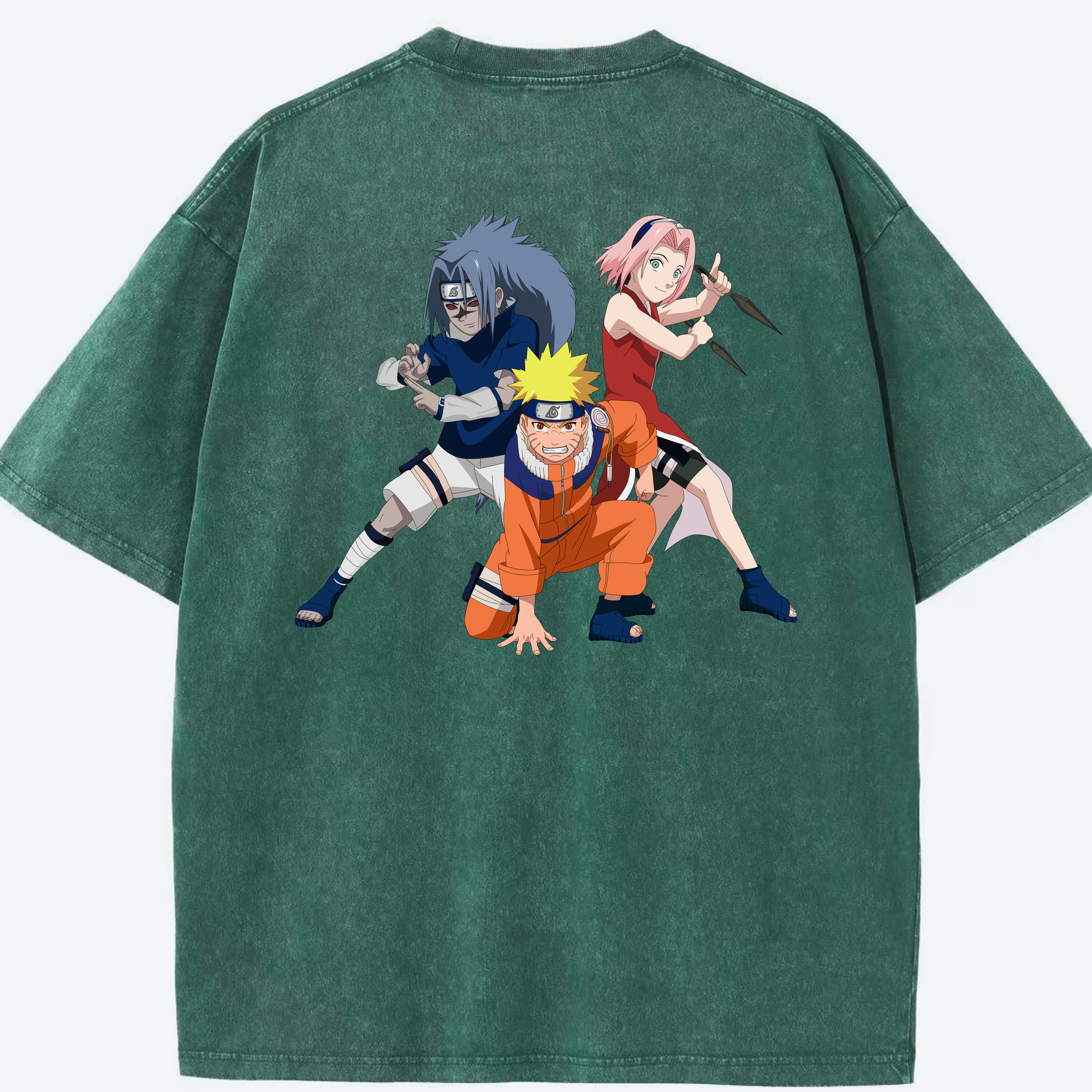（画像用） NARUTO -ナルト- うずまき ナルト Uzumaki Naruto 綿100% ヴィンテージ風 半袖Tシャツ（背面プリント）